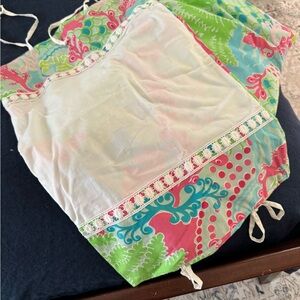 Colorful Apron with Lace Trim